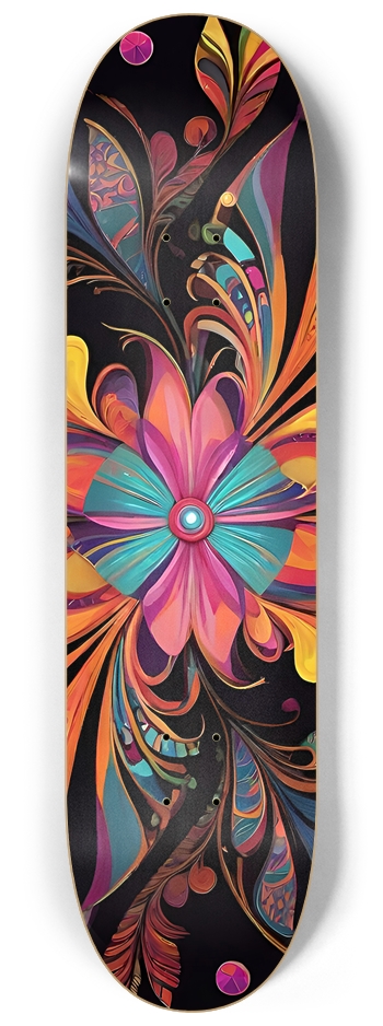 Psychedelic Flower - Custom Skateboard 8-1/4 Skateboard Deck