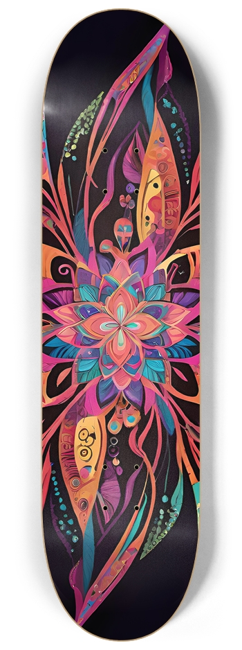 Psychedelic Flowers - Custom Skateboard 8-1/4 Skateboard Deck