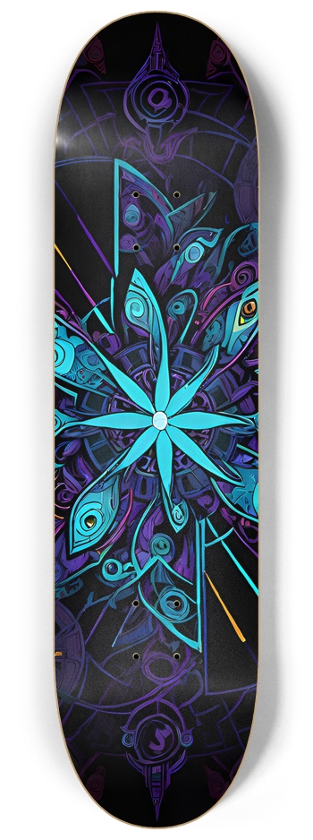 Neon Flower - Custom Skateboard 8-1/4 Skateboard Deck