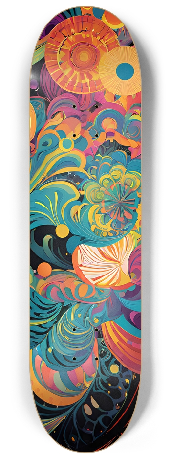 Colorful Flowers - Custom Skateboard 8-1/4 Skateboard Deck