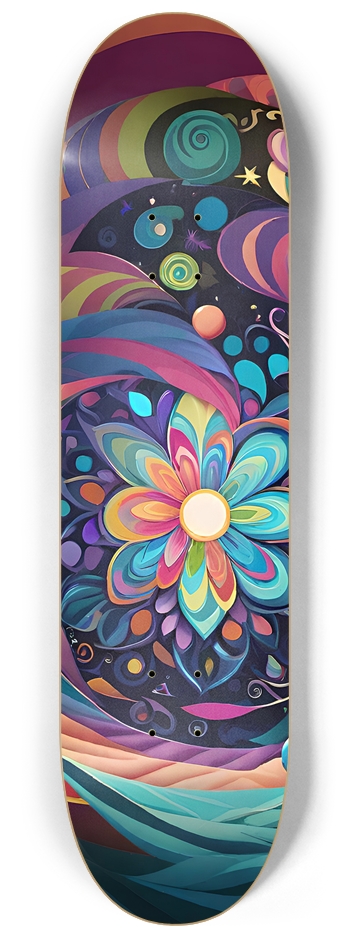 Colorful Flowers - Custom Skateboard 8-1/4 Skateboard Deck