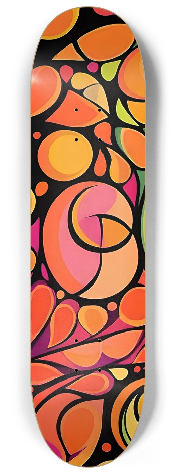 Pink and Orange Abstract - Custom Skateboard 8-1/4 Skateboard Deck