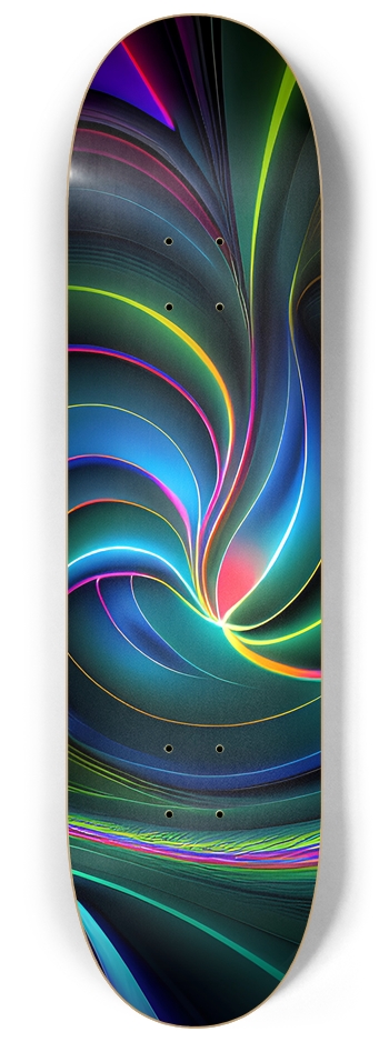 Colorful Neon Lines - Custom Skateboard 8-1/4 Skateboard Deck