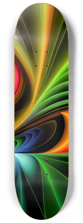 Colorful Neon Lines - Custom Skateboard 8-1/4 Skateboard Deck