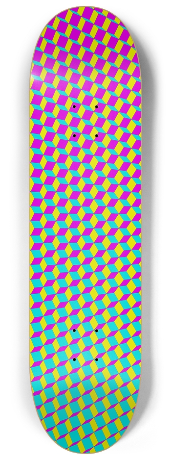 3D Cube Pattern - Custom Skateboard 8-1/4 Skateboard Deck