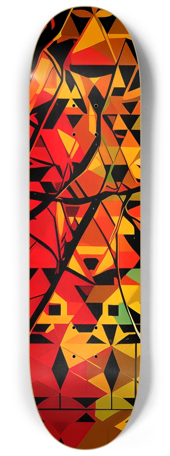 Orange Abstract Shapes - Custom Skateboard 8-1/4 Skateboard Deck