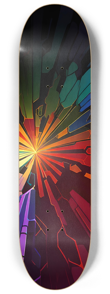 Psychedelic Radial Pattern - Custom Skateboard 8-1/4 Skateboard Deck