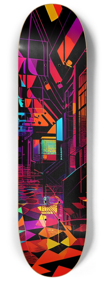Neon Hallway - Custom Skateboard 8-1/4 Skateboard Deck