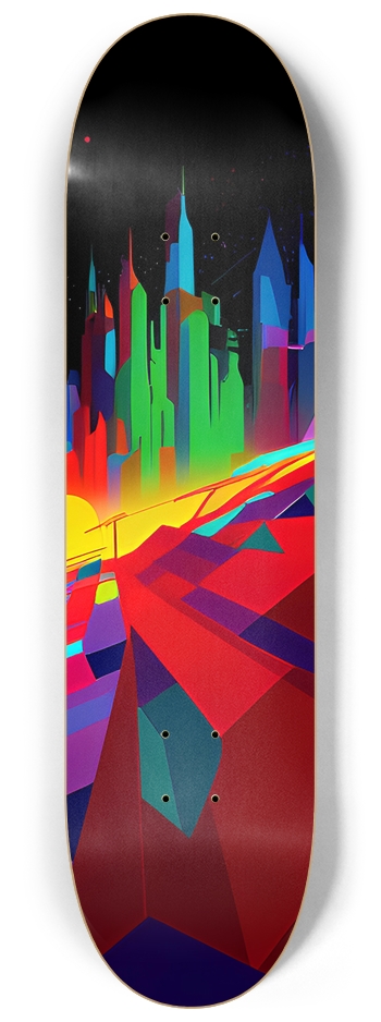 Psychedelic Skyline - Custom Skateboard 8-1/4 Skateboard Deck