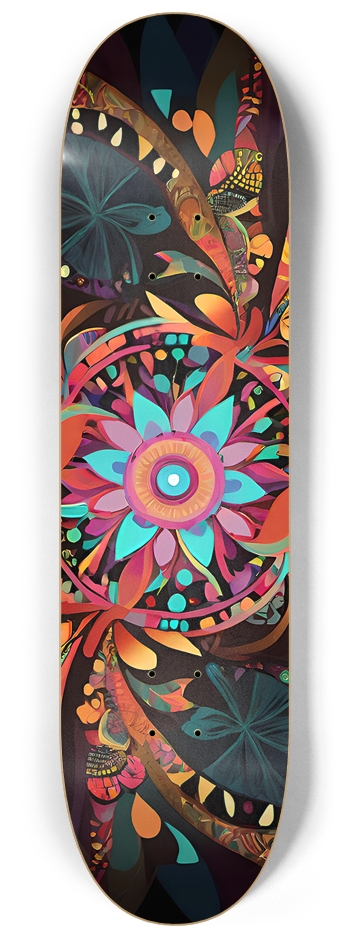 Psychedelic Flowers - Custom Skateboard 8-1/4 Skateboard Deck