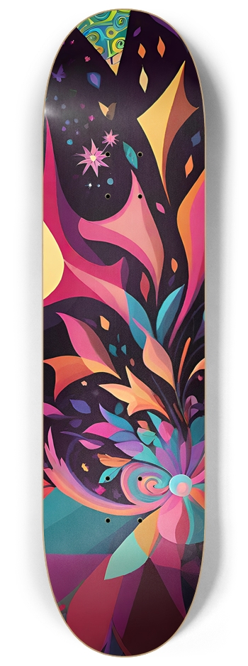 Psychedelic Flowers - Custom Skateboard 8-1/4 Skateboard Deck