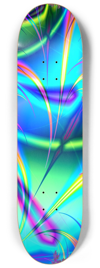 Neon Swirls - Custom Skateboard 8-1/4 Skateboard Deck