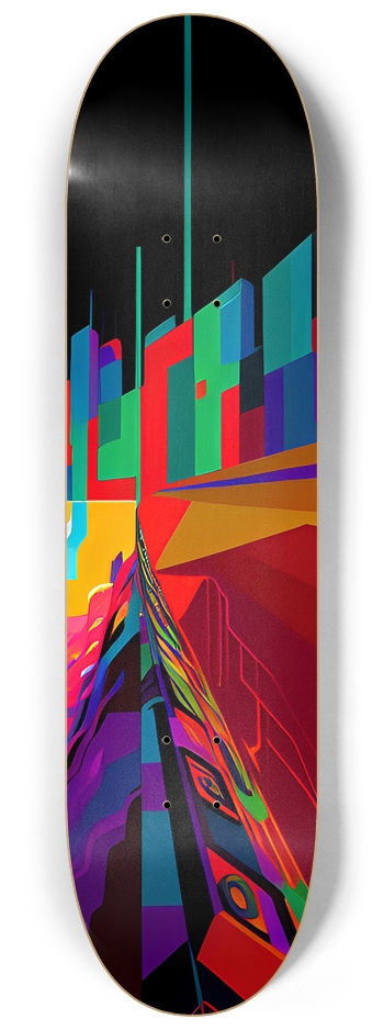 Psychedelic Skyline - Custom Skateboard 8-1/4 Skateboard Deck