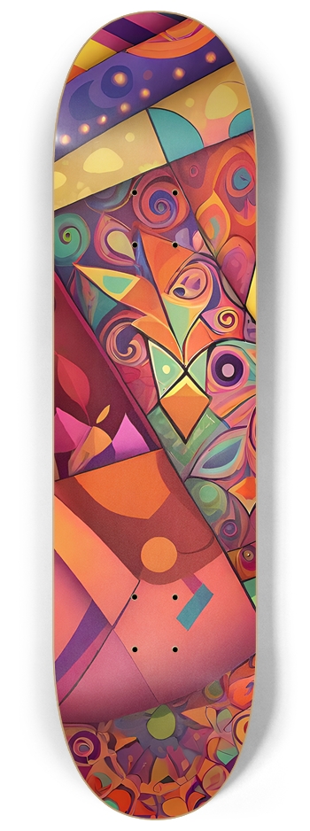 Psychedelic Abstract Painting - Custom Skateboard 8-1/4 Skateboard Deck
