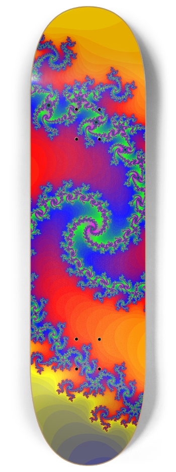 Psychedelic Spiral Fractal - Custom Skateboard 8-1/4 Skateboard Deck