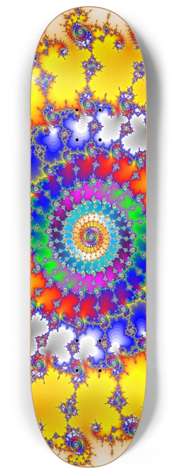 Psychedelic Spiral Fractal - Custom Skateboard 8-1/4 Skateboard Deck