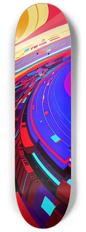 Colorful Abstract Curves - Custom Skateboard 8-1/4 Skateboard Deck