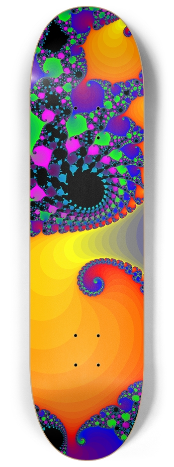 Psychedelic Fractal Spirals - Custom Skateboard 8-1/4 Skateboard Deck