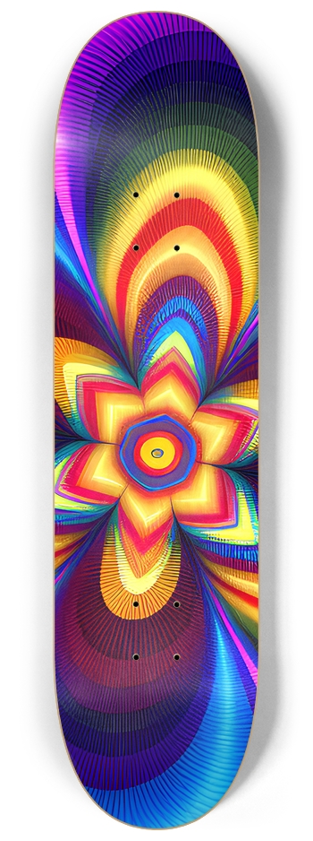 Psychedelic Flower - Custom Skateboard 8-1/4 Skateboard Deck