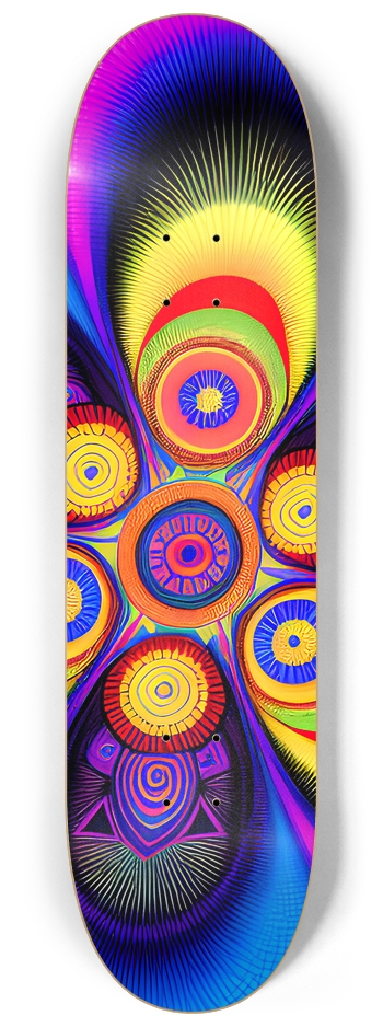 Psychedelic Circles - Custom Skateboard 8-1/4 Skateboard Deck