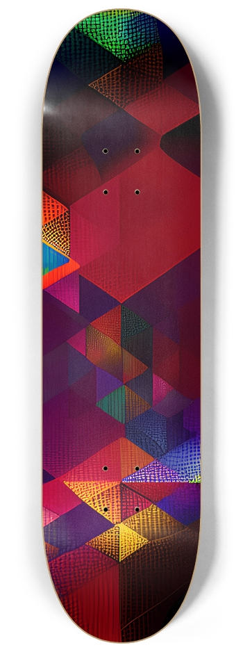 Psychedelic Triangles Pattern - Custom Skateboard 8-1/4 Skateboard Deck