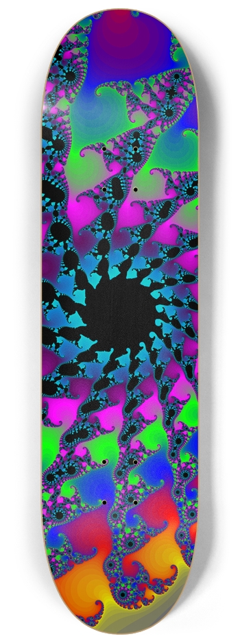 Psychedelic Spiral Fractal - Custom Skateboard 8-1/4 Skateboard Deck