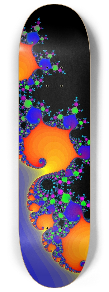 Psychedelic Fractal Spirals - Custom Skateboard 8-1/4 Skateboard Deck