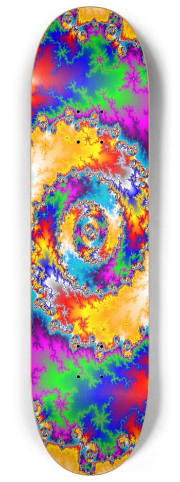 Psychedelic Radial Fractal - Custom Skateboard 8-1/4 Skateboard Deck