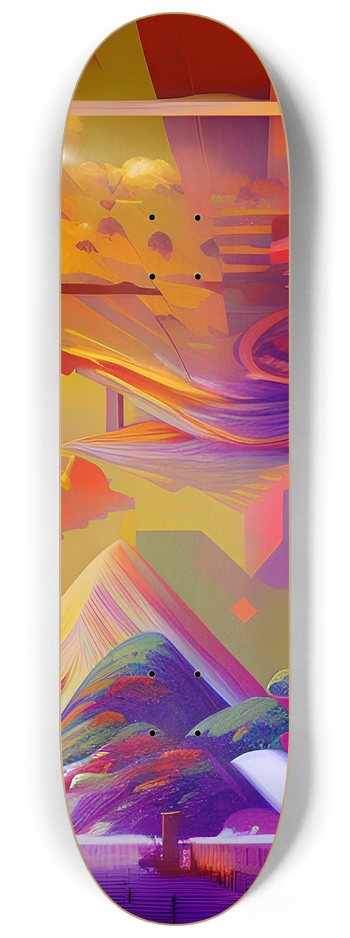 Psychedelic Landscape - Custom Skateboard 8-1/4 Skateboard Deck
