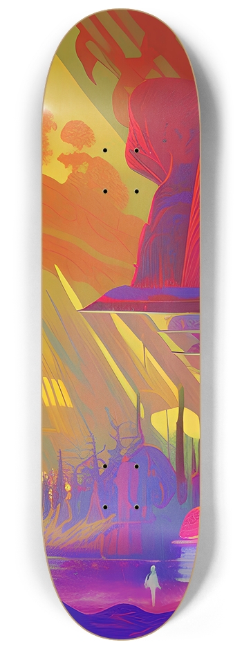 Psychedelic Landscape - Custom Skateboard 8-1/4 Skateboard Deck