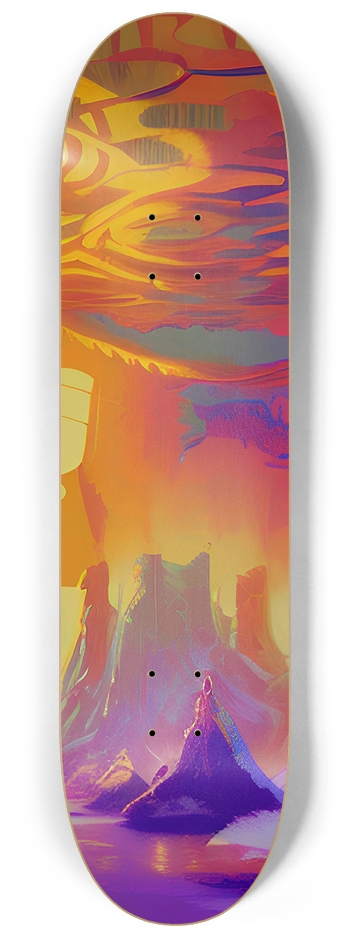 Psychedelic Landscape - Custom Skateboard 8-1/4 Skateboard Deck