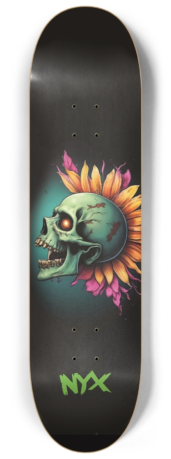Sunflower skull 8-1/4 Skateboard Deck
