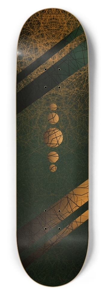 Gold Abstract  8-3/4 Inch Skateboard