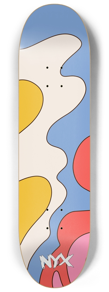 Yellow white blue 8-1/4 Skateboard Deck