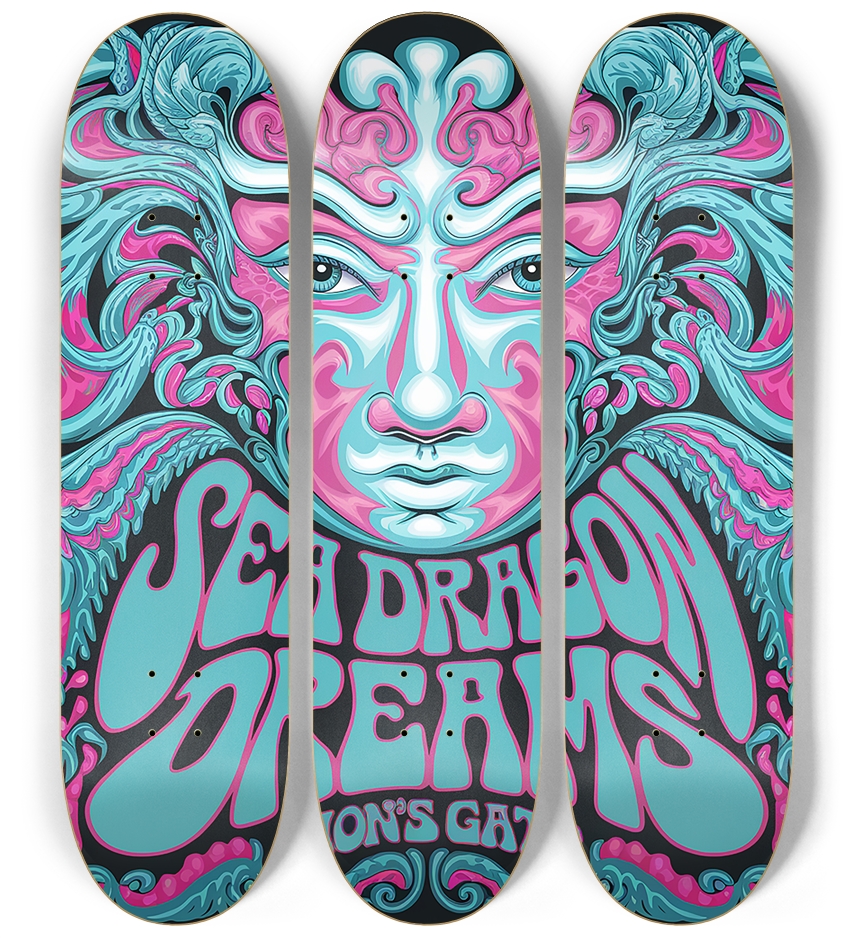 3 Skateboard Series - Sea Dragon Lion's Gate 3 Deck Wall Series
