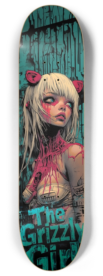 The Grizzly Girl art Skateboard 8 Inch Skateboard Deck