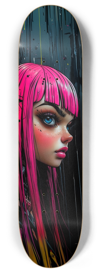 Pink Hair Skateboard 8 Inch Skateboard Deck