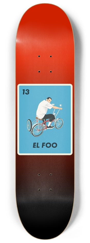 Mexican Loteria Skateboard El Foo Lowrider Deck 8-1/4 Skateboard Deck