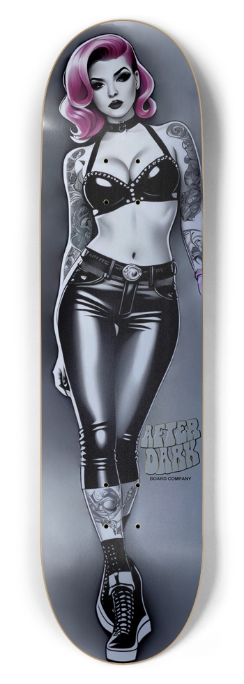 Tattoo Girl (Silver) 8-1/2 Skateboard Deck