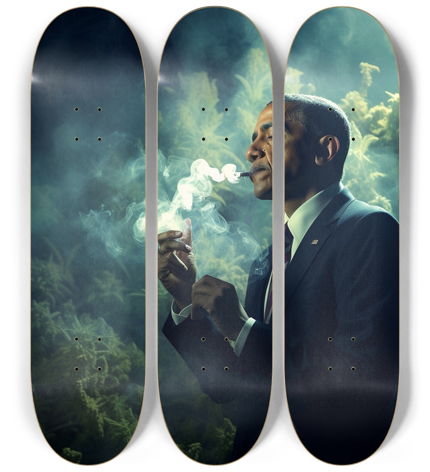 Obese Kush Skateboard Series 1 3 Deck Wall Series