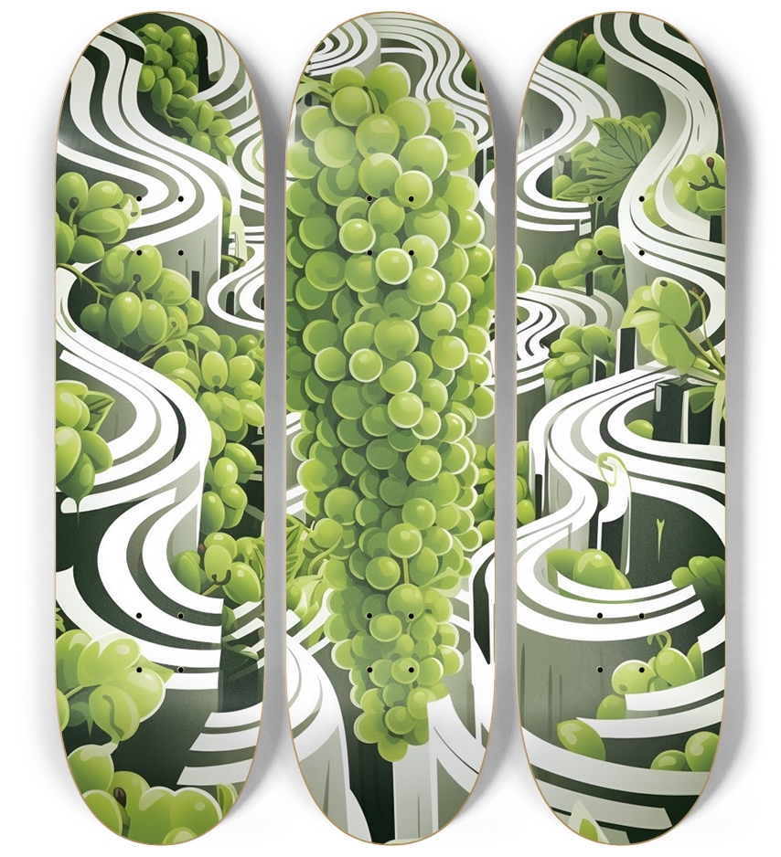 Slippery Slopes Skateboard Series 3 Deck Wall Series