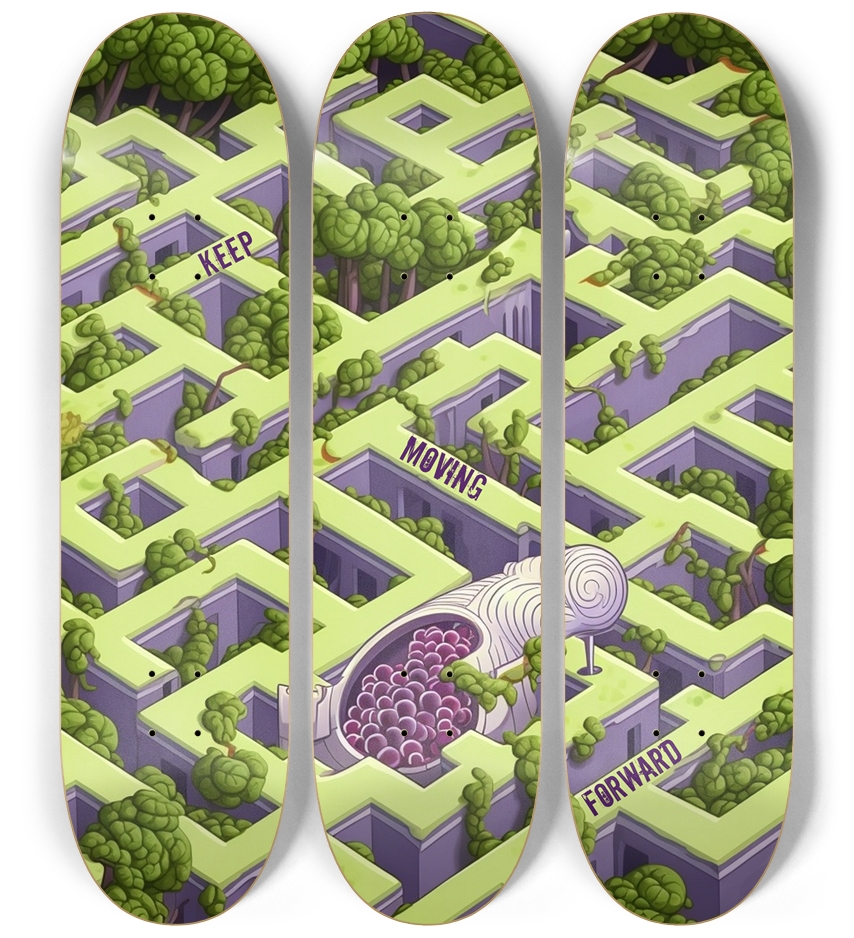 KEEP MOVING FORWARD Skateboard Series 3 Deck Wall Series