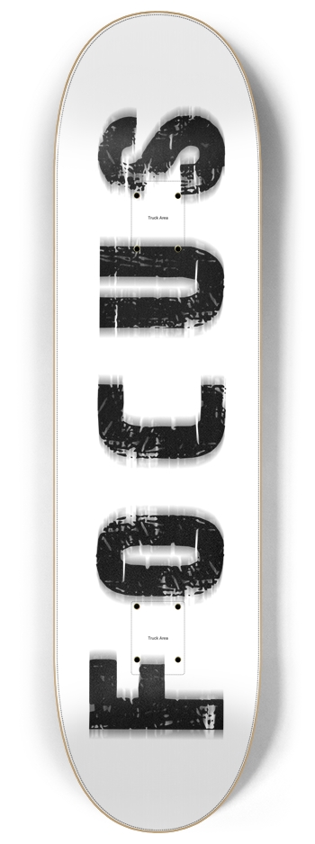 Focus Skatedeck 8.25" x 32"- Black Lettering 8-1/4 Skateboard Deck