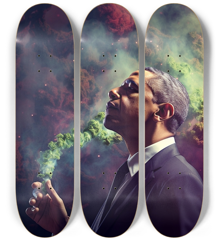 Obese Kush Skateboard Series 2 3 Deck Wall Series
