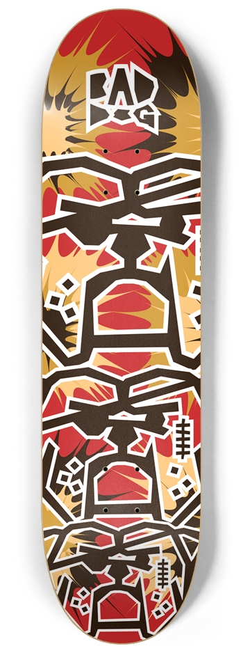 Bad Dog Stacked TNT red brown 8-1/4 Skateboard Deck