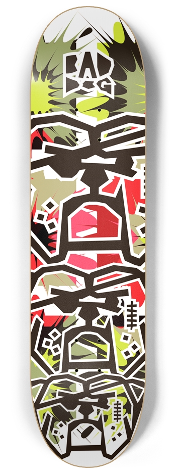 Bad Dog Stacked TNT green red 8-1/4 Skateboard Deck