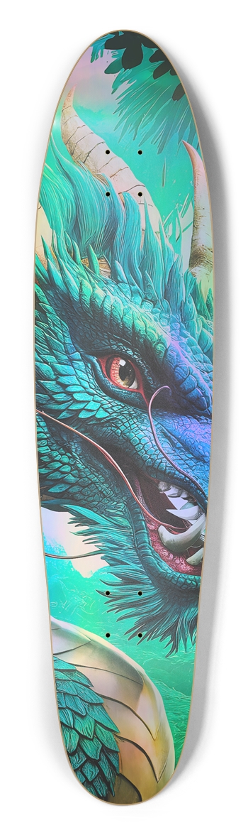 Custom Longboard - Green Dragon Longboard Shape