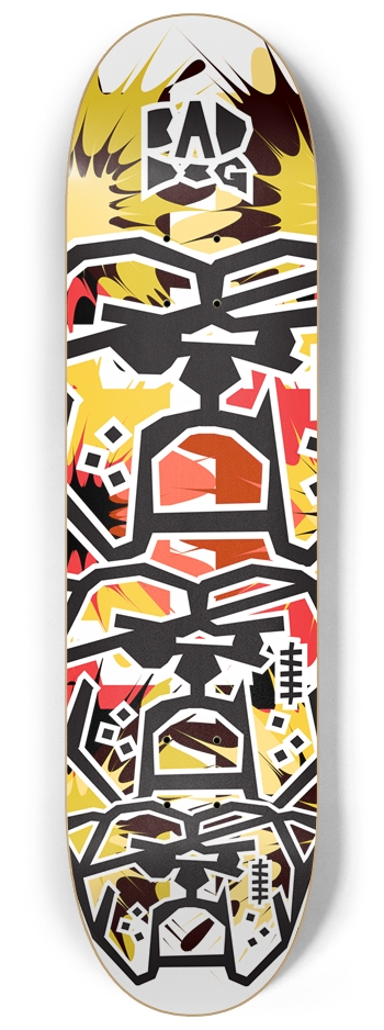 Bad Dog Stacked TNT yellow red 8-1/4 Skateboard Deck