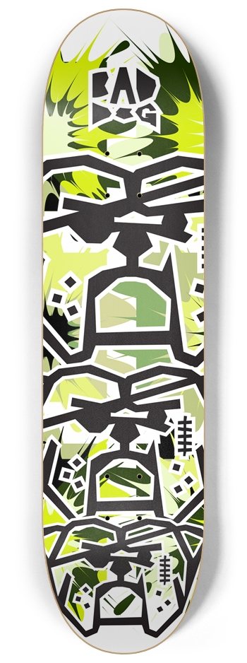 Bad Dog Stacked TNT green green 8-1/4 Skateboard Deck