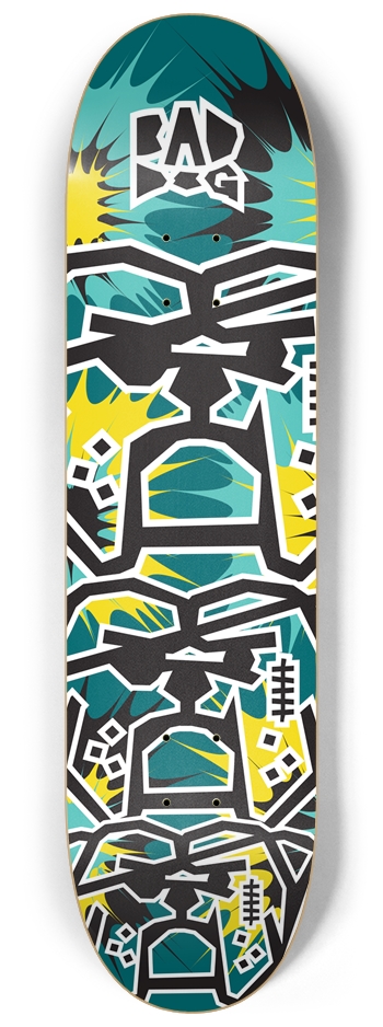 Bad Dog Stacked TNT greenish blue 8-1/4 Skateboard Deck
